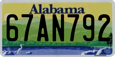 AL license plate 67AN792