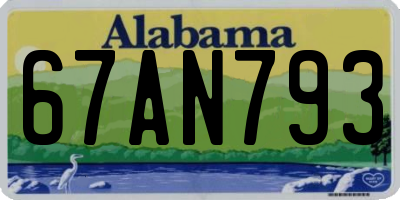 AL license plate 67AN793