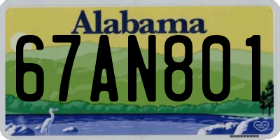 AL license plate 67AN801