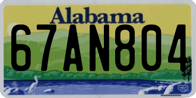 AL license plate 67AN804