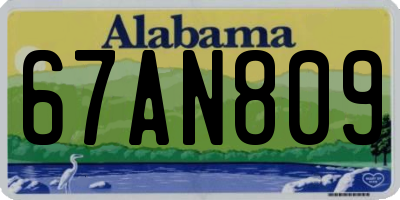 AL license plate 67AN809