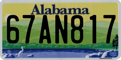 AL license plate 67AN817