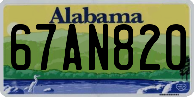 AL license plate 67AN820