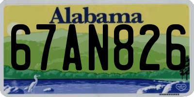 AL license plate 67AN826