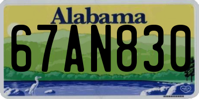 AL license plate 67AN830