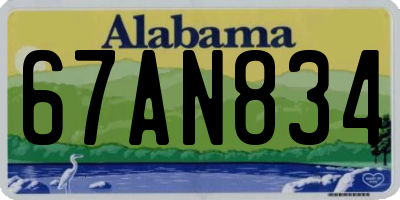AL license plate 67AN834