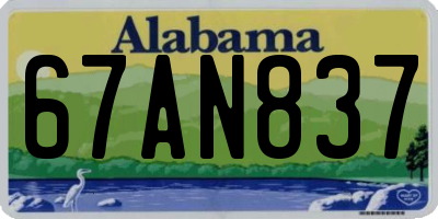 AL license plate 67AN837
