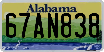 AL license plate 67AN838