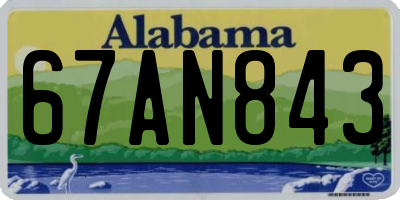 AL license plate 67AN843