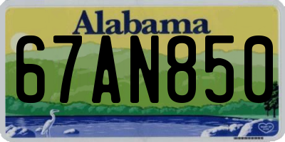 AL license plate 67AN850