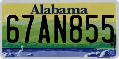 AL license plate 67AN855