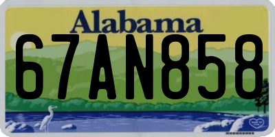 AL license plate 67AN858