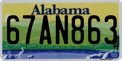 AL license plate 67AN863