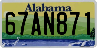AL license plate 67AN871