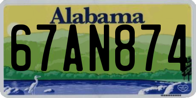 AL license plate 67AN874