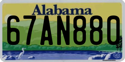 AL license plate 67AN880