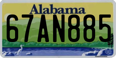 AL license plate 67AN885