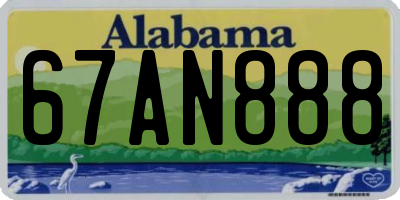 AL license plate 67AN888