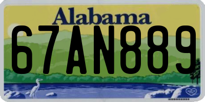 AL license plate 67AN889