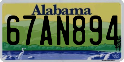 AL license plate 67AN894