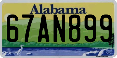 AL license plate 67AN899