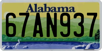 AL license plate 67AN937