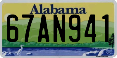 AL license plate 67AN941