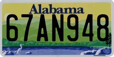 AL license plate 67AN948