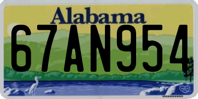 AL license plate 67AN954