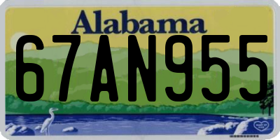 AL license plate 67AN955