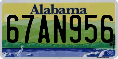 AL license plate 67AN956