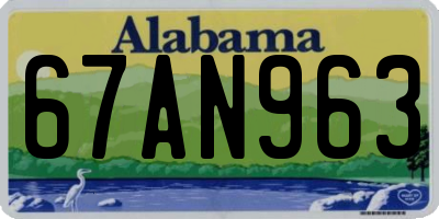 AL license plate 67AN963