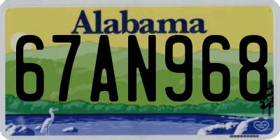 AL license plate 67AN968