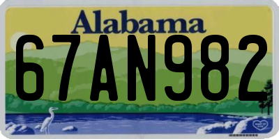 AL license plate 67AN982