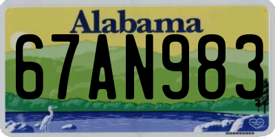 AL license plate 67AN983