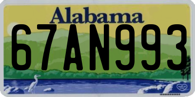 AL license plate 67AN993