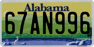 AL license plate 67AN996