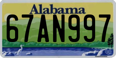 AL license plate 67AN997