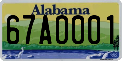 AL license plate 67AO001