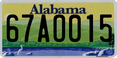 AL license plate 67AO015