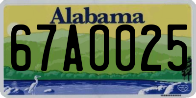 AL license plate 67AO025
