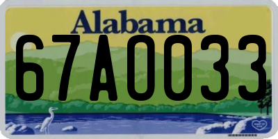 AL license plate 67AO033