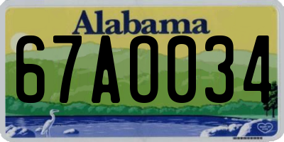 AL license plate 67AO034