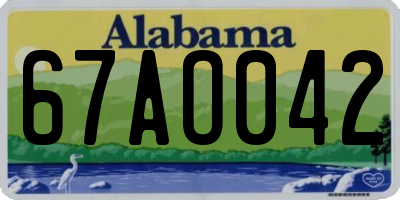 AL license plate 67AO042