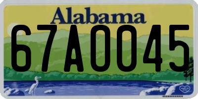 AL license plate 67AO045