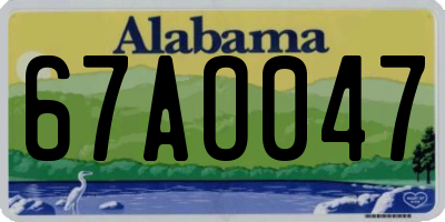 AL license plate 67AO047