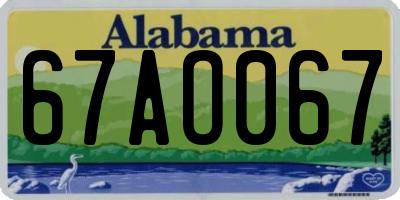 AL license plate 67AO067