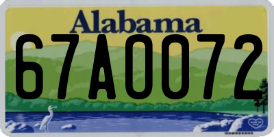 AL license plate 67AO072