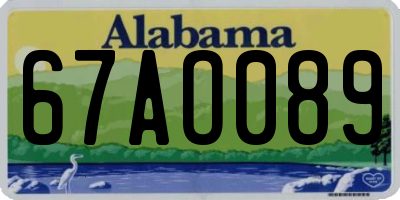 AL license plate 67AO089