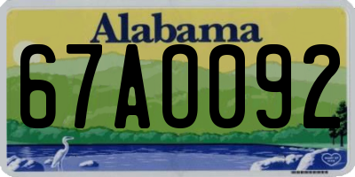 AL license plate 67AO092